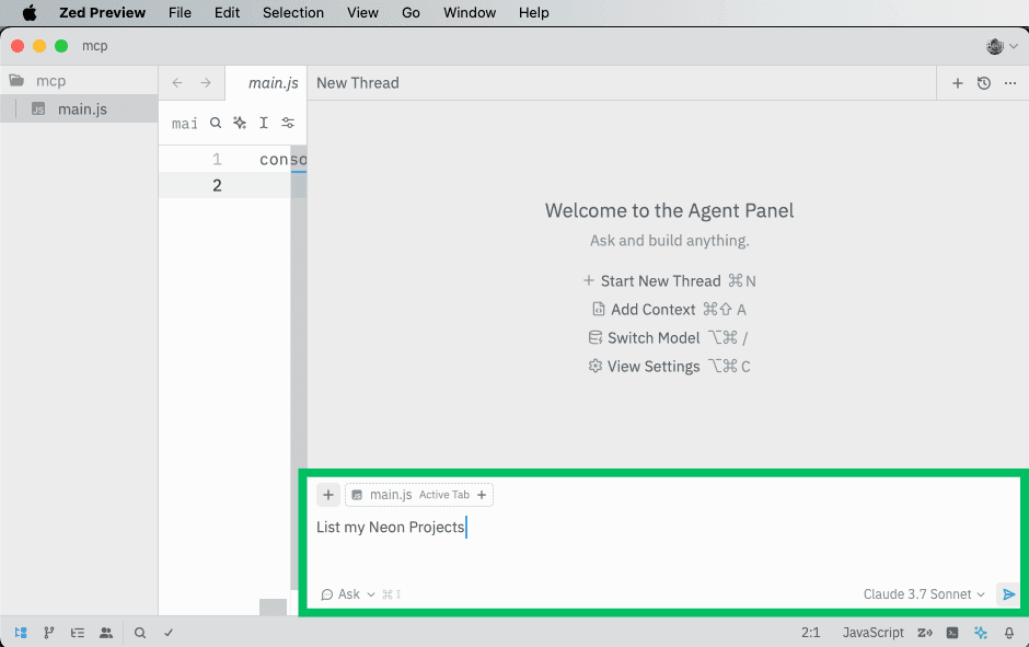 Zed list neon projects